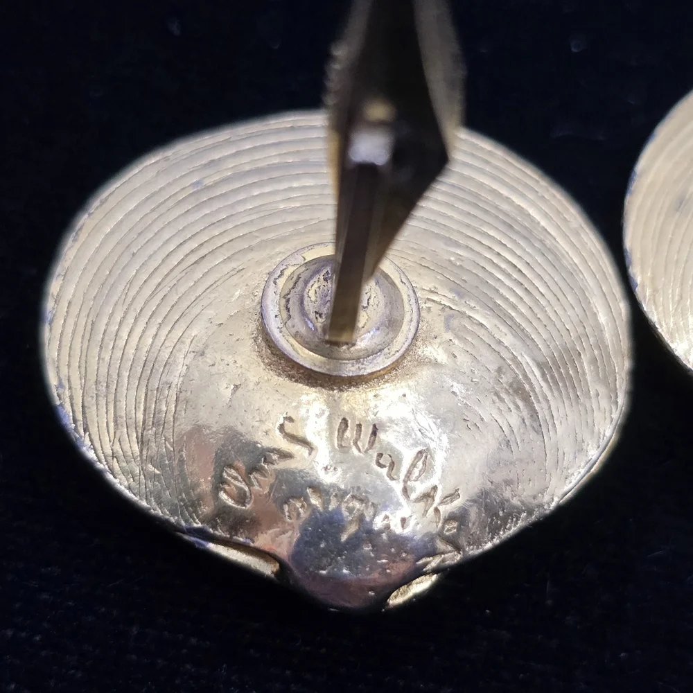 Sterling Charles Walker Original Clam Shell Cufflinks Vermeil Heavy